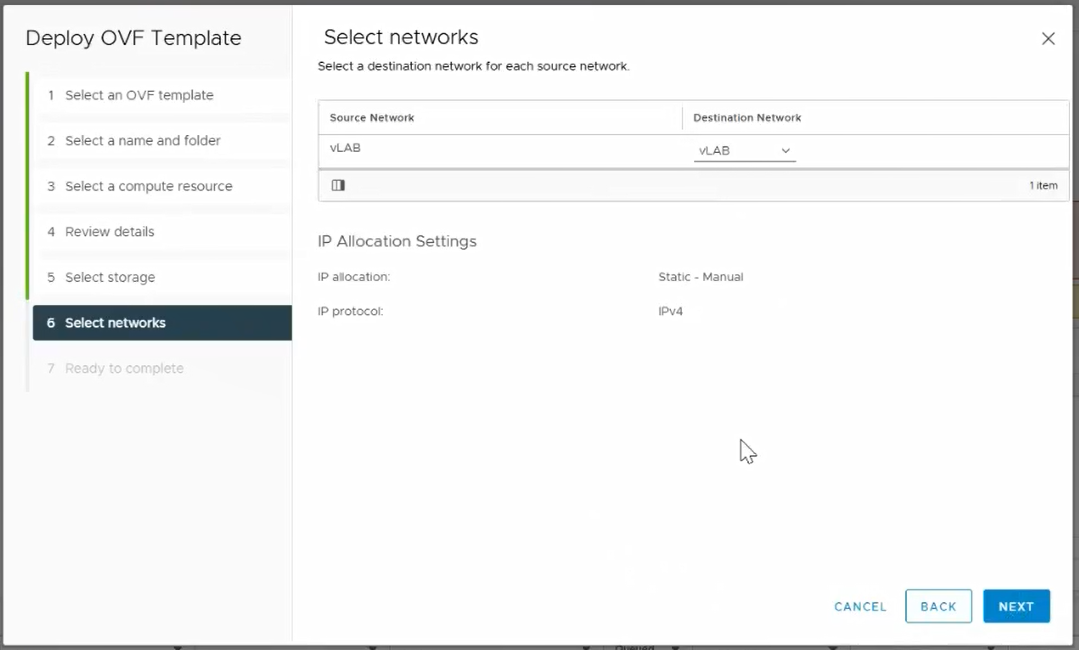 Рисунок 8 — Параметры сети создаваемой ВМ