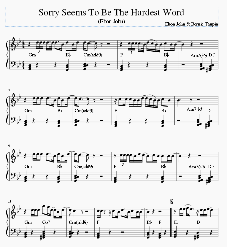 Sorry Seems To Be The Hardest Word