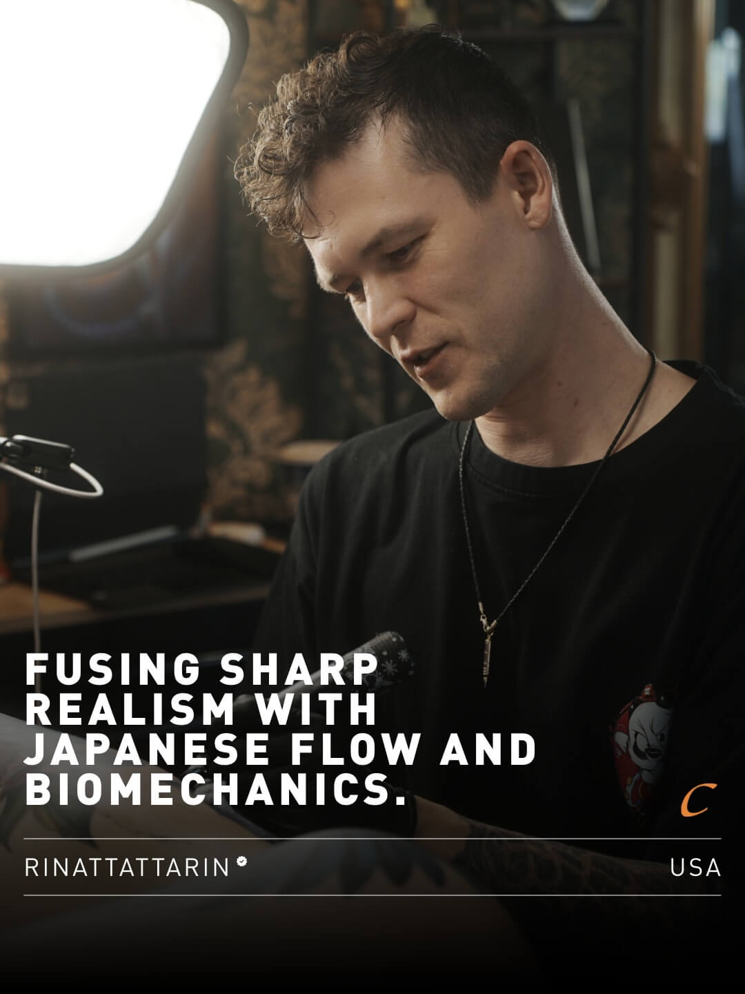 From Tomsk to Los Angeles: Rinat Mingazdinov in Conversation with Cheyenne Tattoo Equipment, Los Angeles tattoo artist Rinat Mingazdinov known for sharp realism, Japanese composition, and biomechanical tattoo designs 501
