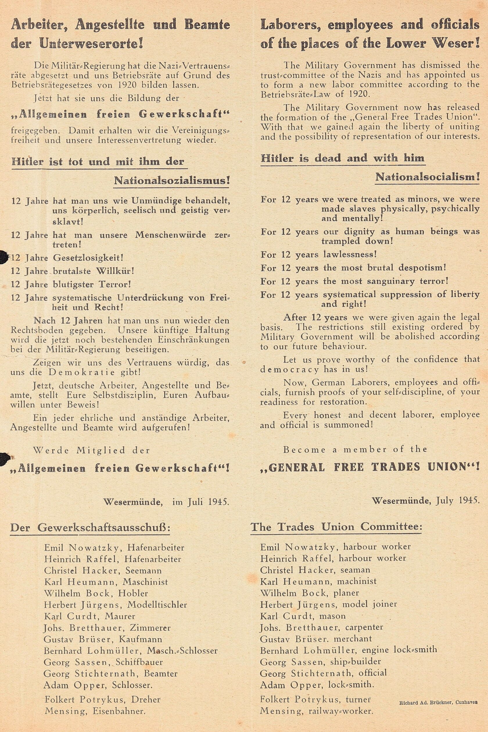 Feuilleton über Kriegsende (1945)