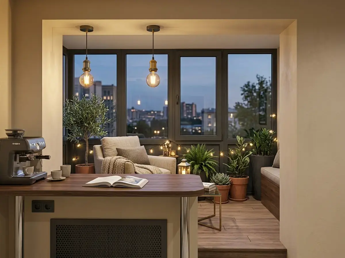 Объединение лоджии с комнатой, панорамные окна РЕХАУ