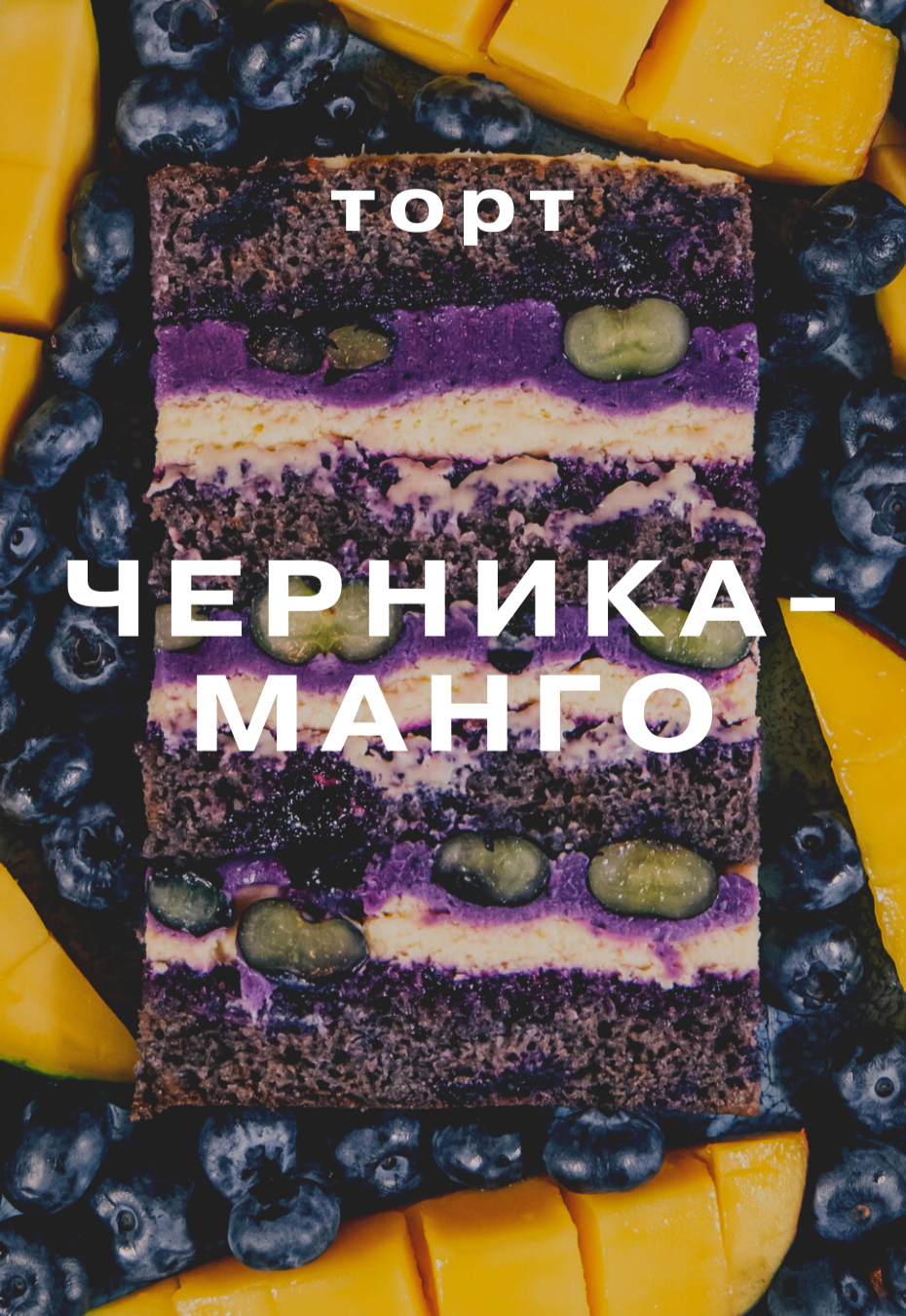 Чизкейк черника манго