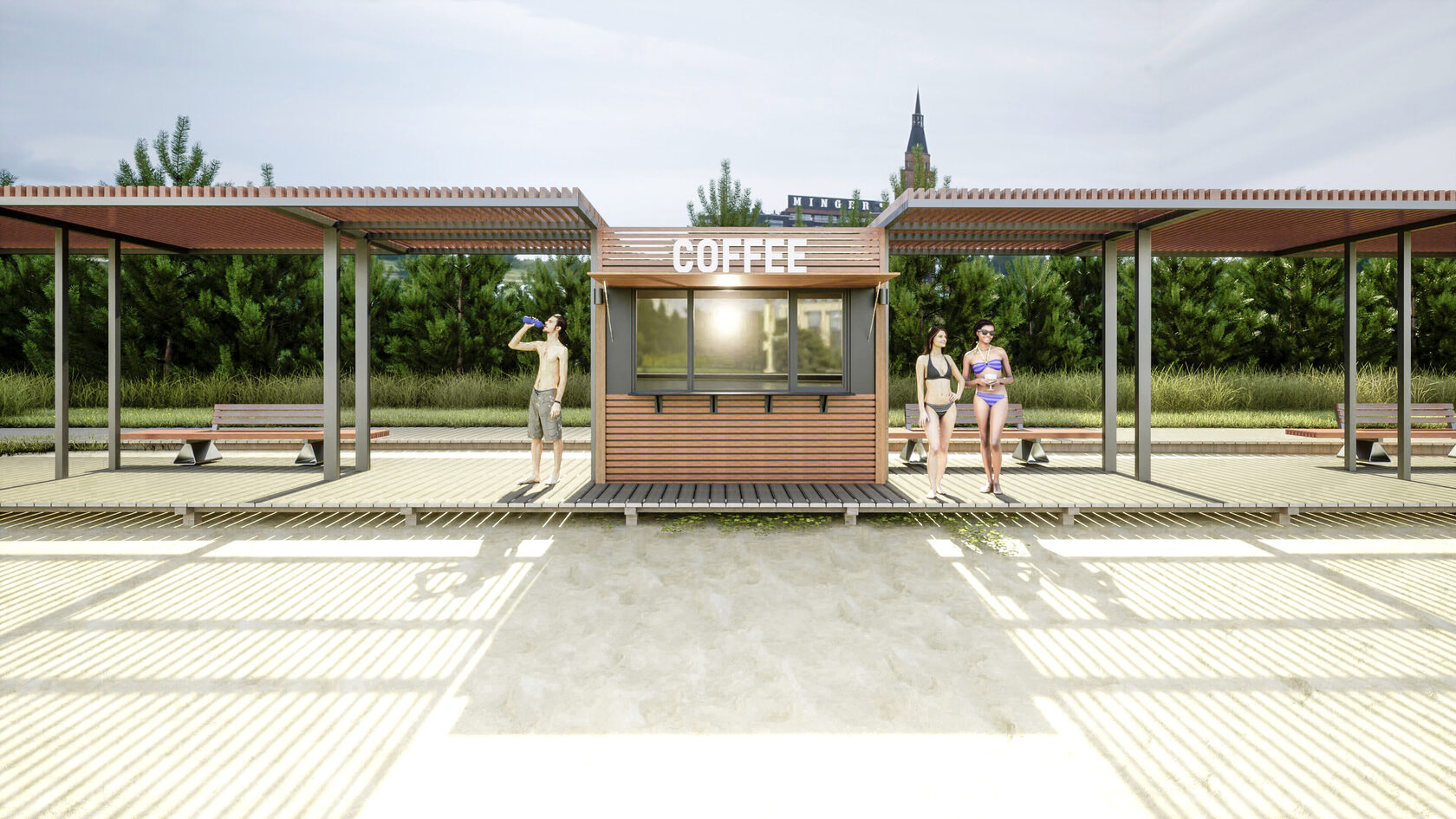 Благоустройство пляжа в селе Мингер — проект архитектурного бюро МЕСТО