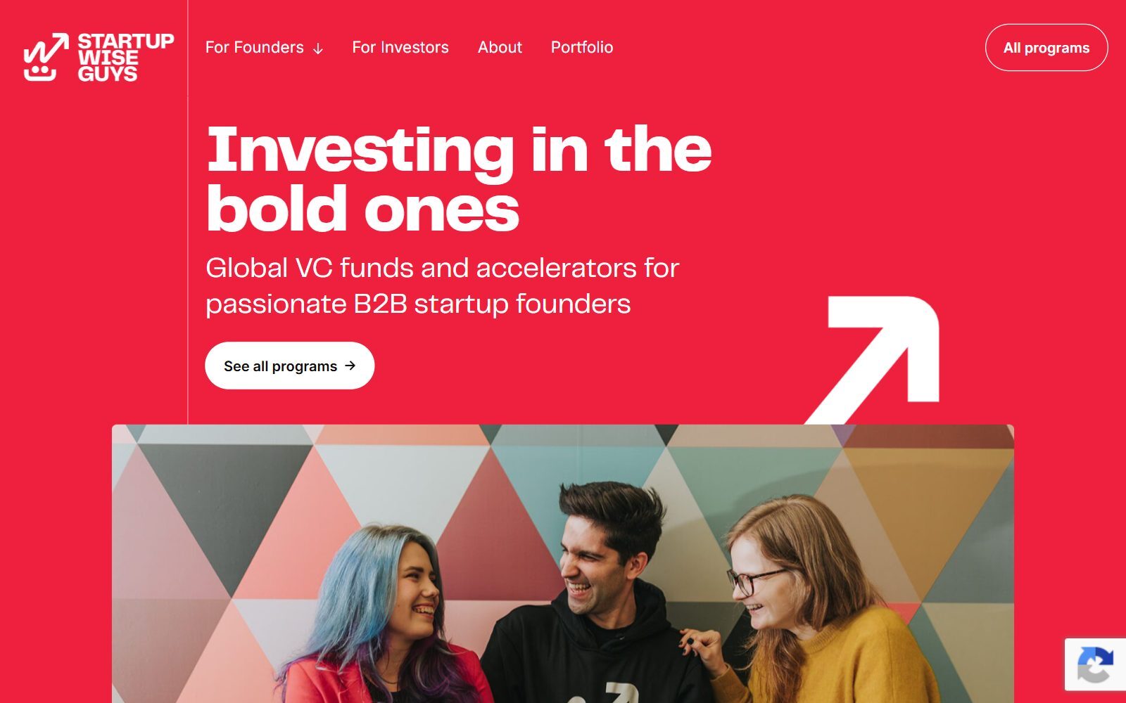 Startup Wise Guys homepage screenshot (October 2026)