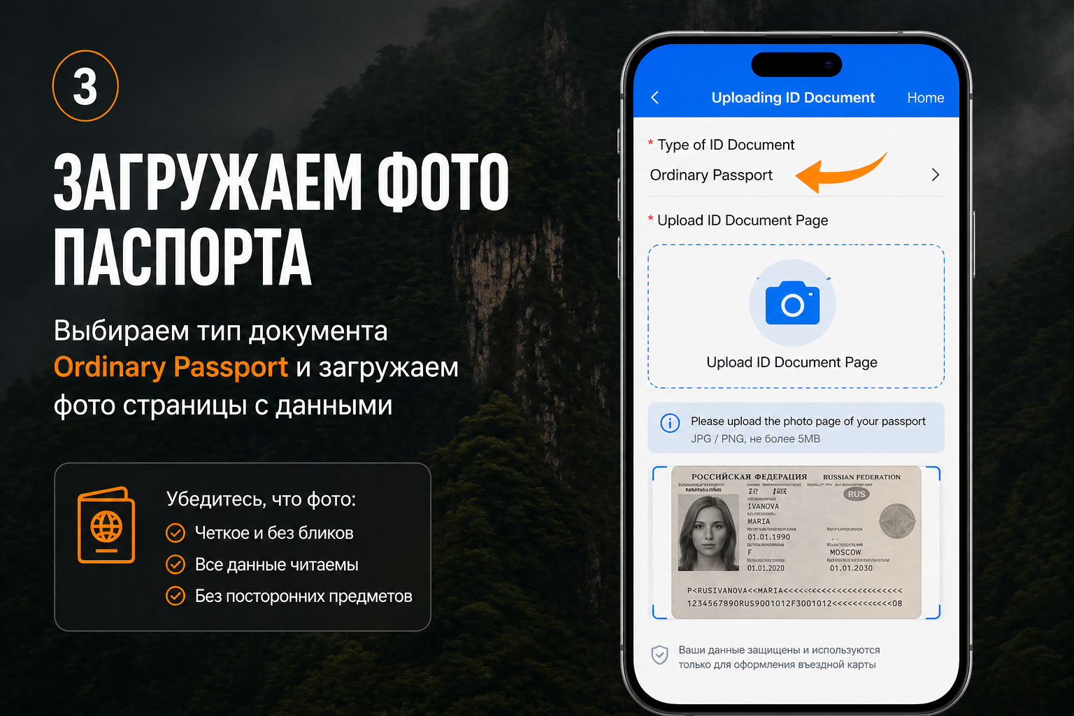 выбор цели поездки в Arrival Card для Китая