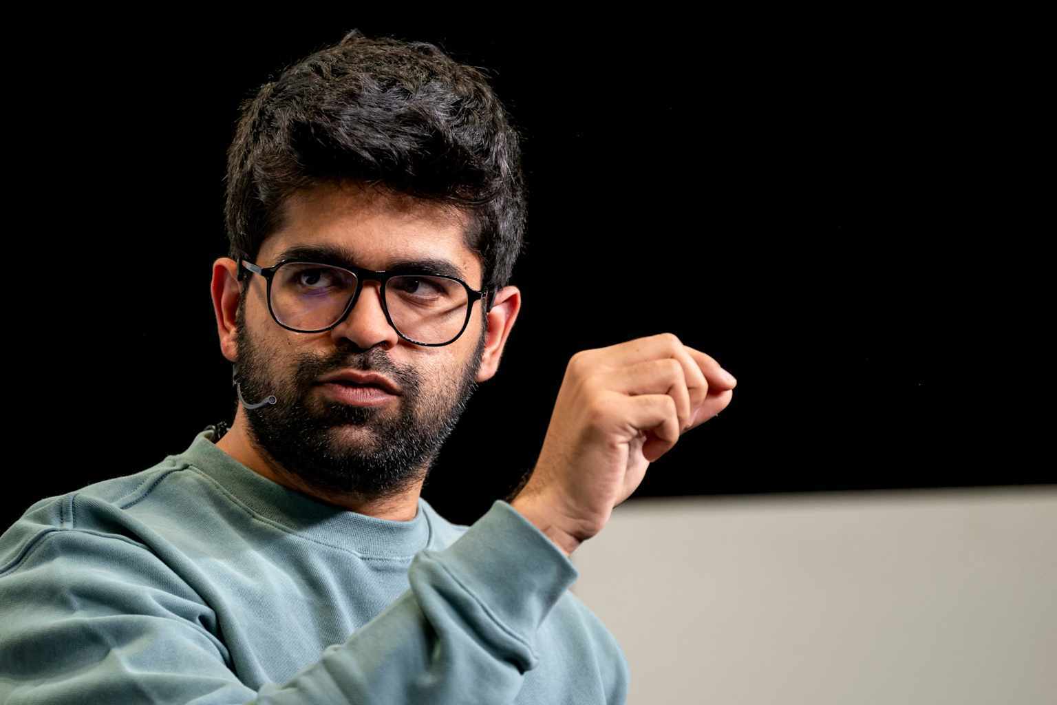 Aravind Srinivas, CEO of Perplexity AI, speaking at an event