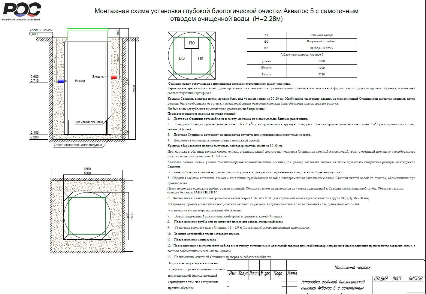 монтажная схема аквалос 5 самотечная