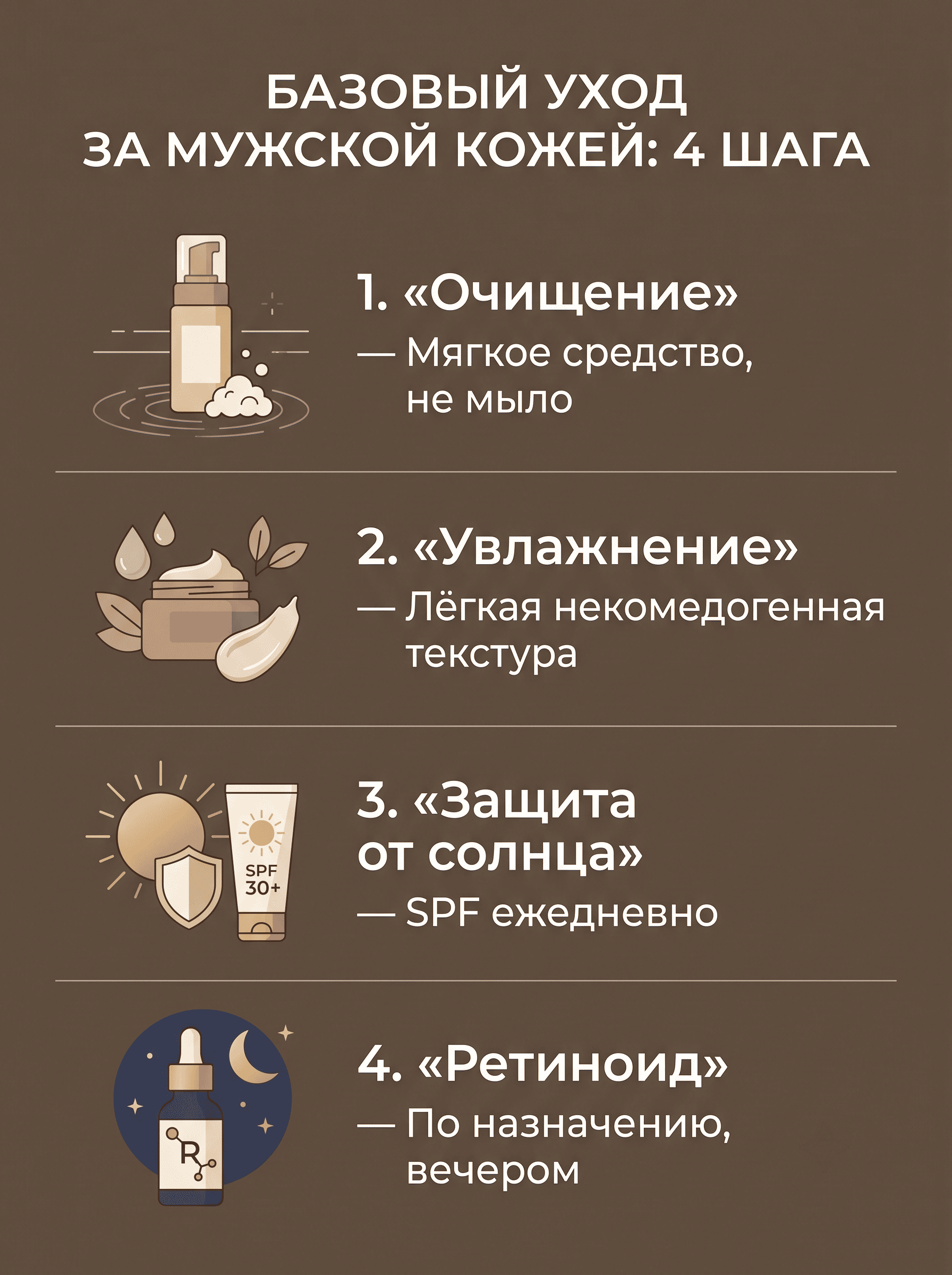 Базовый уход за мужской кожей