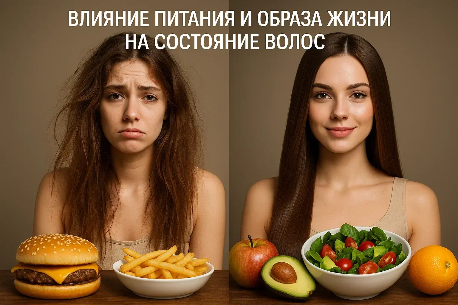 Влияние питания и образа жизни на здоровье и внешний вид волос.