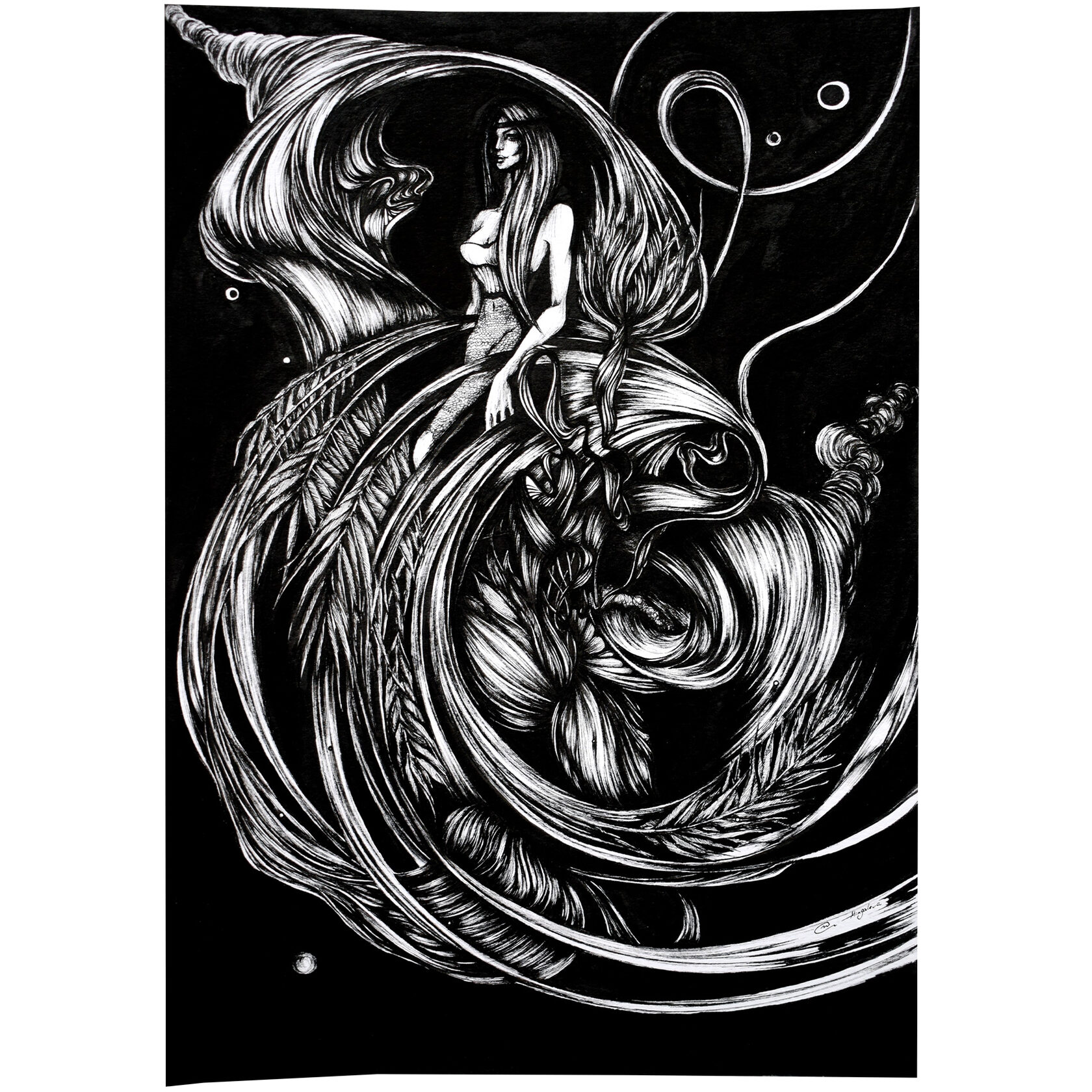 ink drawing, intuitive drawing, artist moscow, mingalevaart, графика Анна Мингалёва, картины mingalevaart, сюрреализм графика, символизм, женственная графика