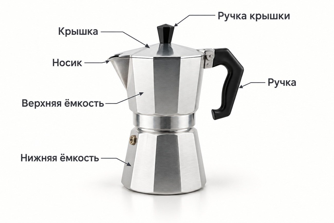 Схема с подписями частей