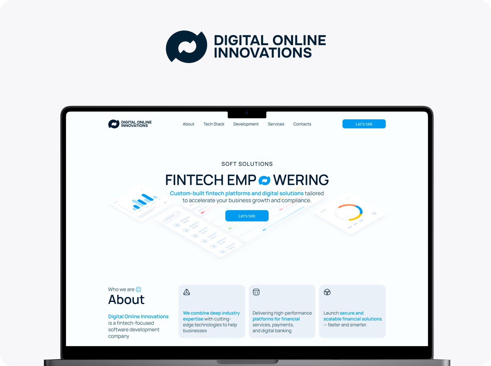 Сайт на Tilda для финтех-платформы FINTECH — технологичный дизайн и анимации