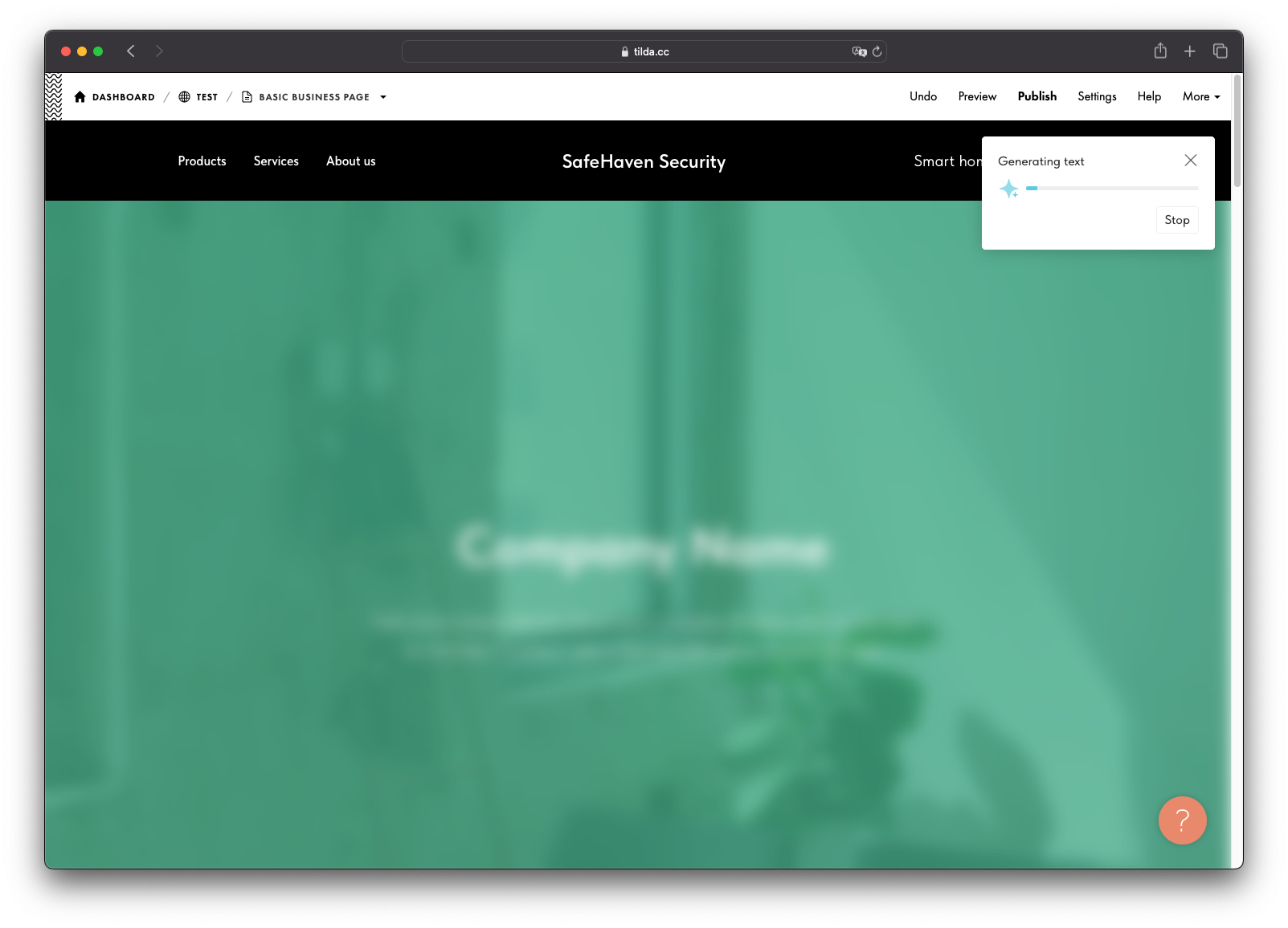 Generate website copy by using ai artificial intelligence on tilda