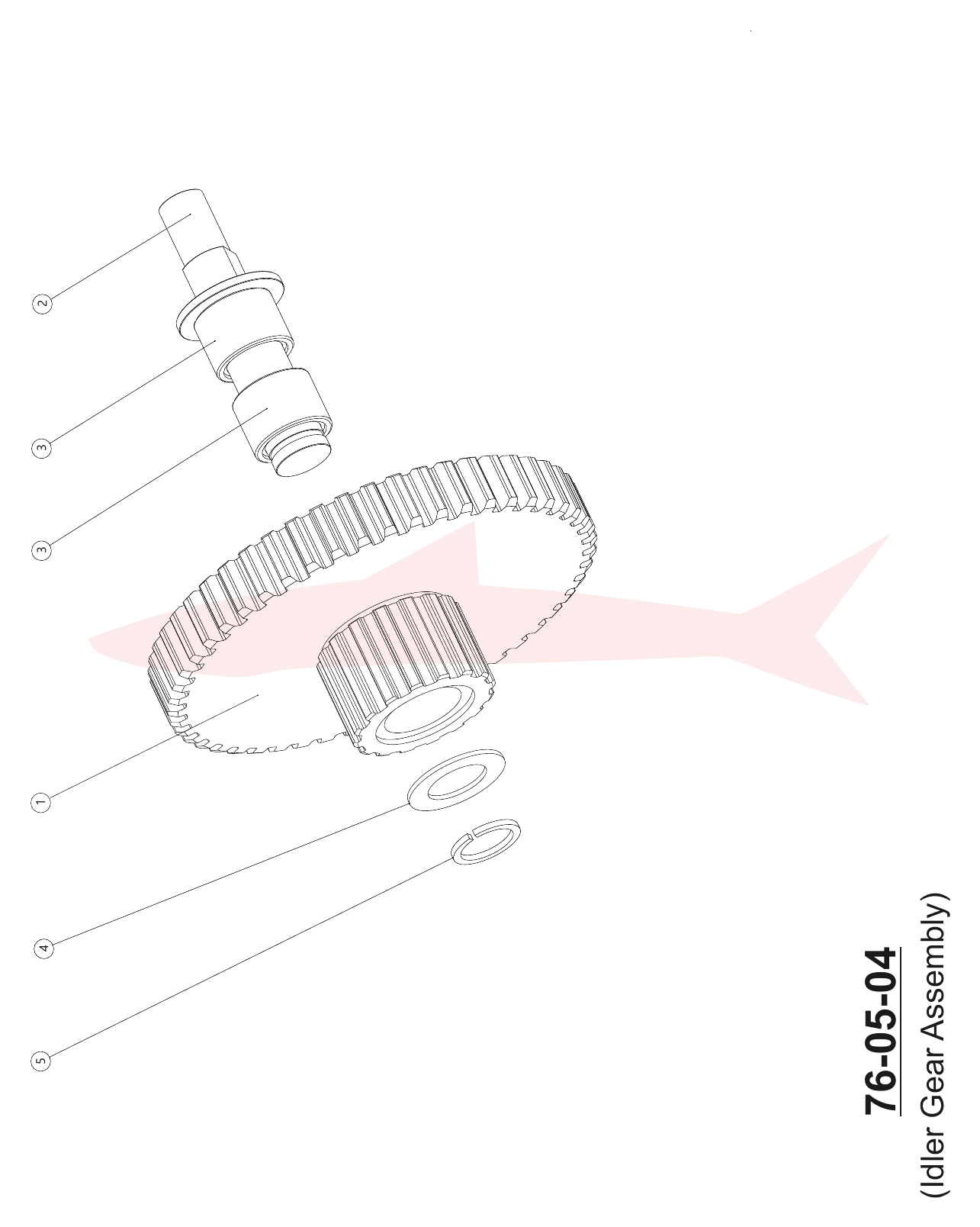 Morgana AutoCreaser Pro 50 76-05-04 Idler Gear Assembly — схема деталей