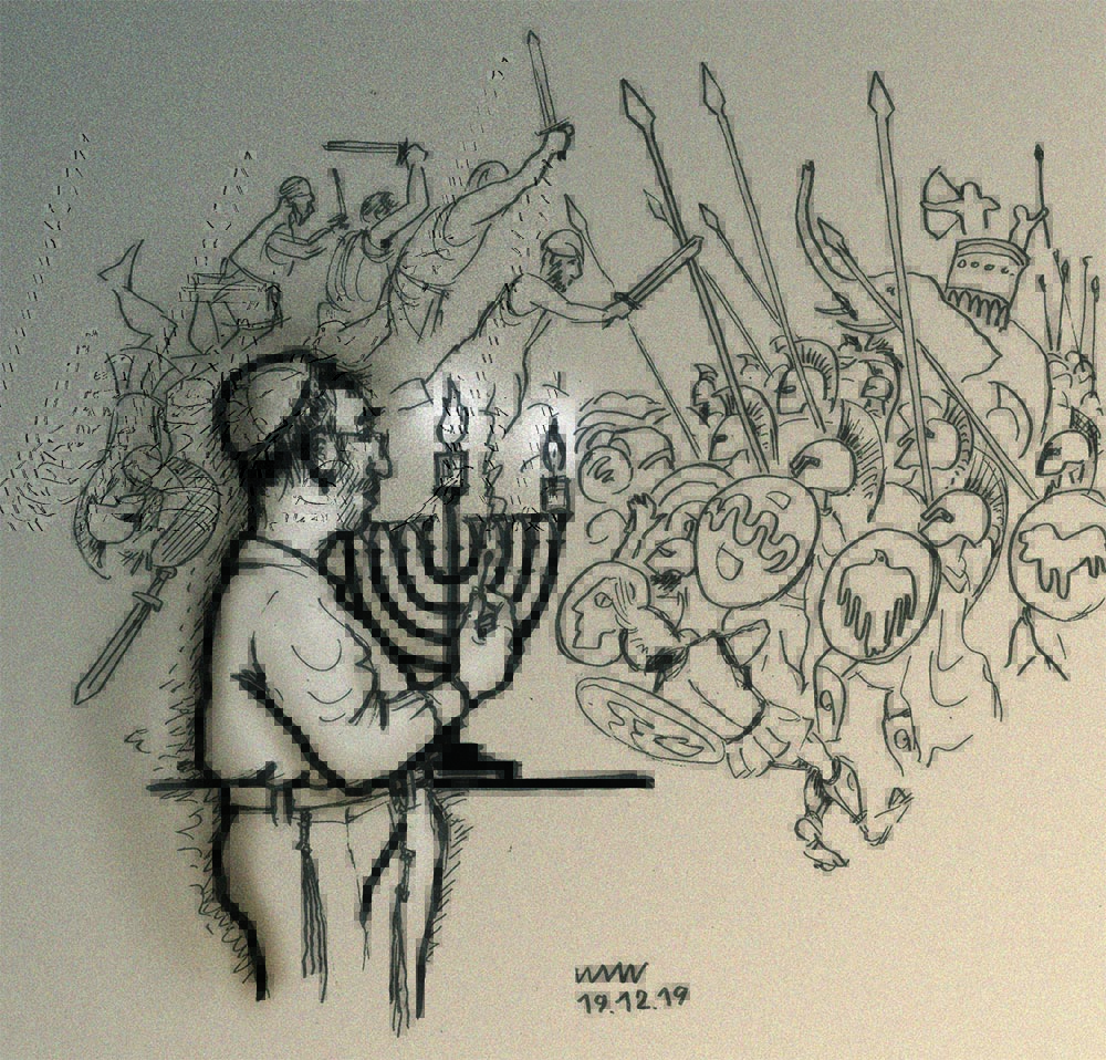 Восстание Маккавеев и чудо Хануки - рисунок художника Йосифа Лихтарева