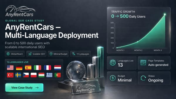 AnyRentCars multilingual SEO case study