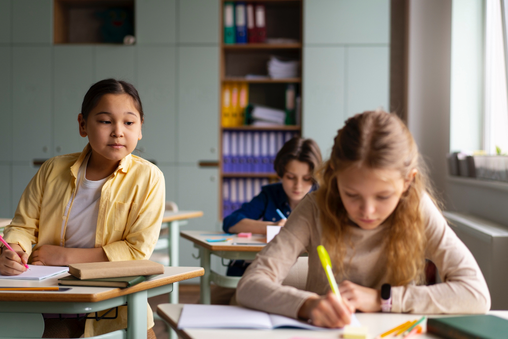 Children sitting in the classroom