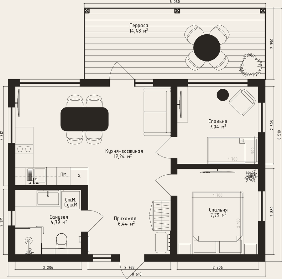 Планировка Ковчег 51+15