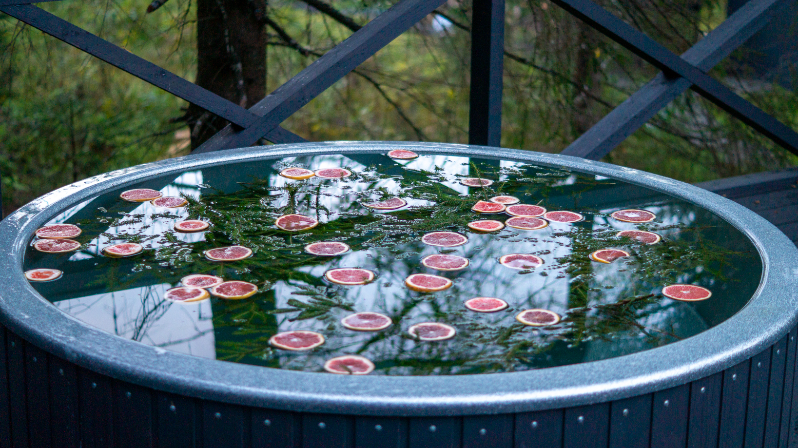 коттедж с купелью в лесу