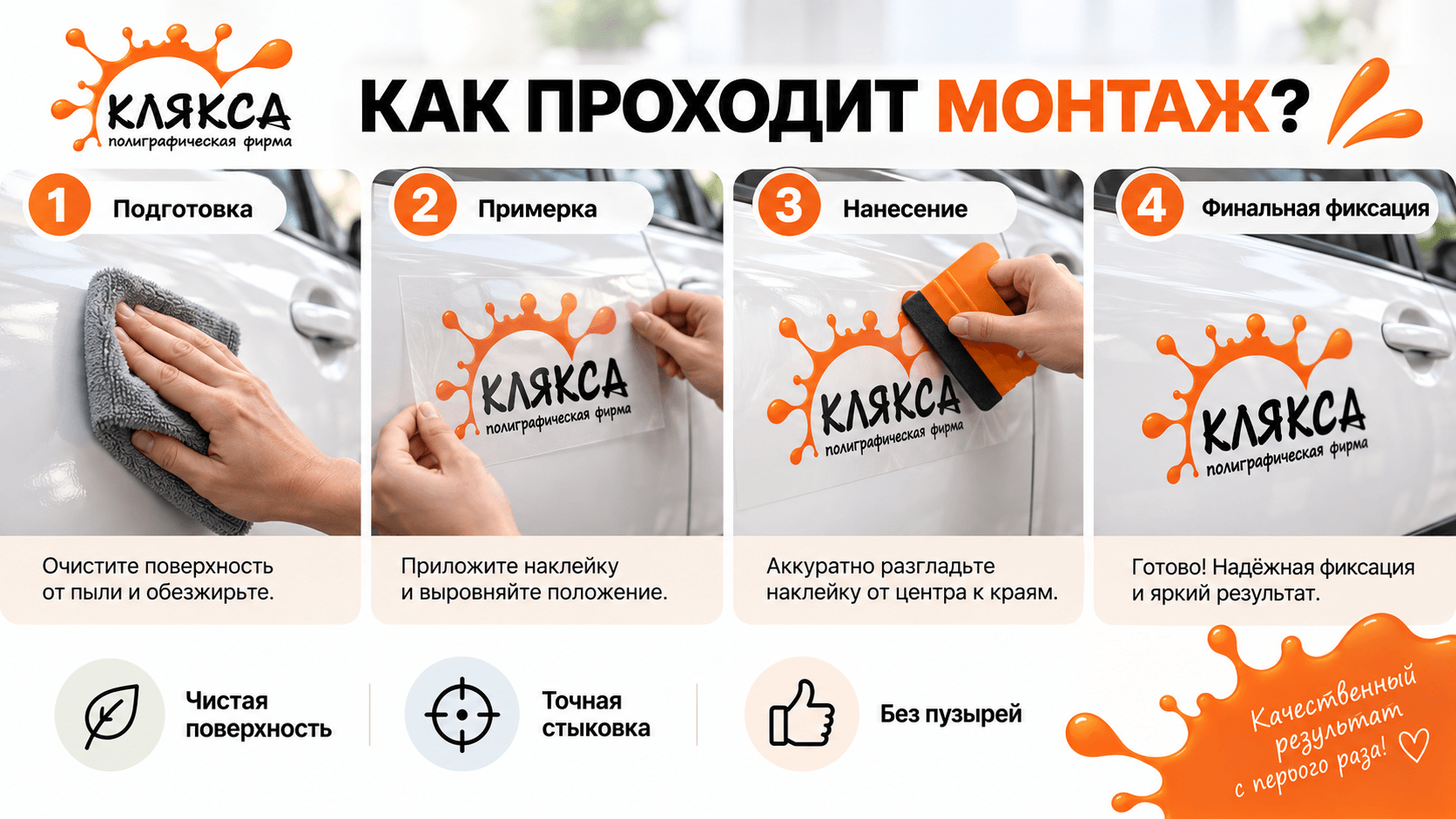 Пошаговый монтаж наклейки на автомобиль — подготовка, примерка, нанесение и фиксация