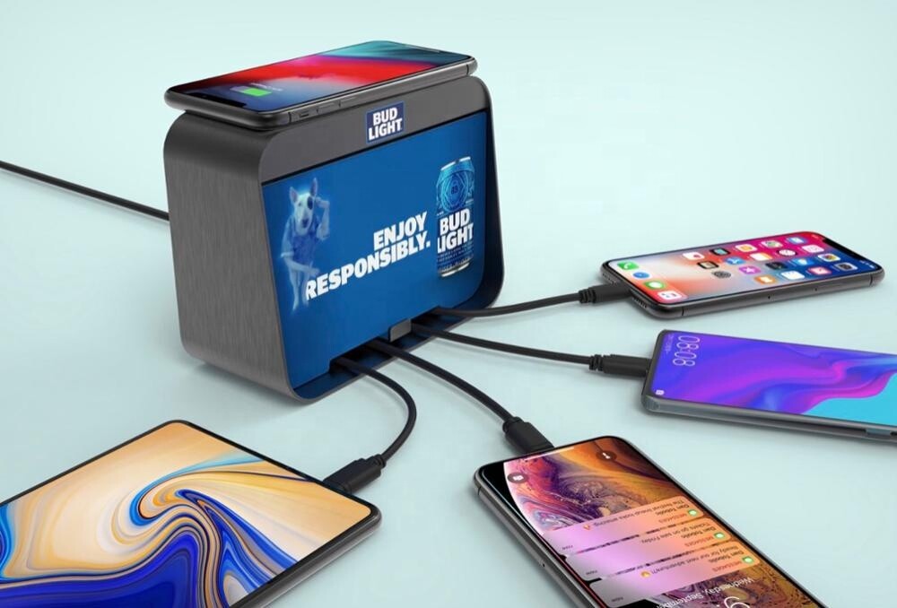 Настольная зарядная станция для телефонов CUBE steel