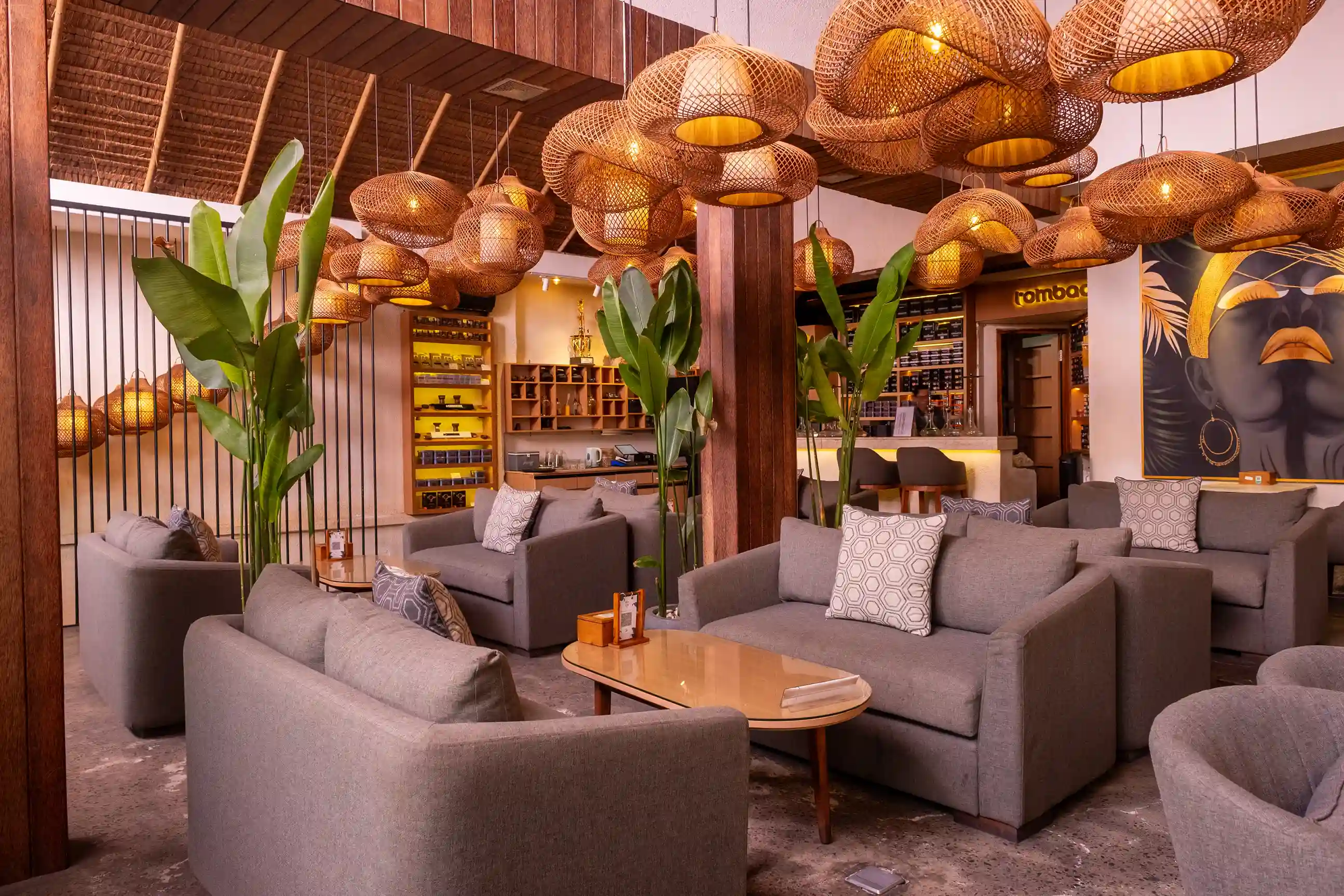 Eden Hookah Club Canggu lounge with relaxed seating and a warm tropical interior