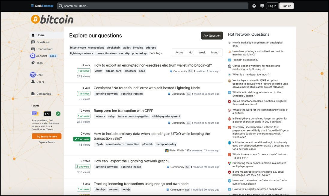 Stack Exchange (Bitcoin & Ethereum)