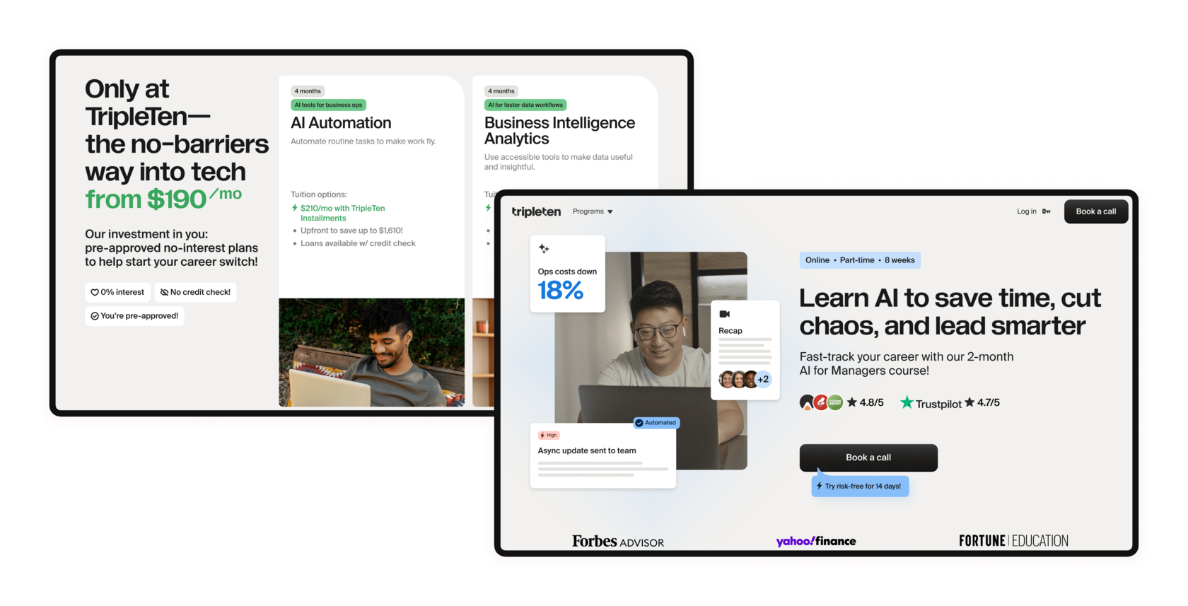 Tripleten USA website screenshot — design and development by Curves Digital