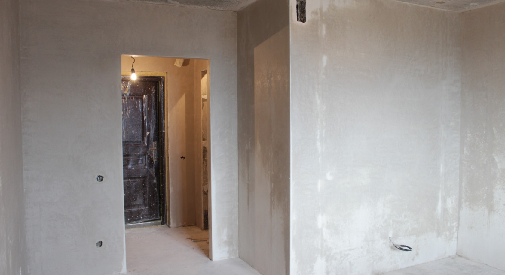 пример гипсовой штукатурки стен - коридор