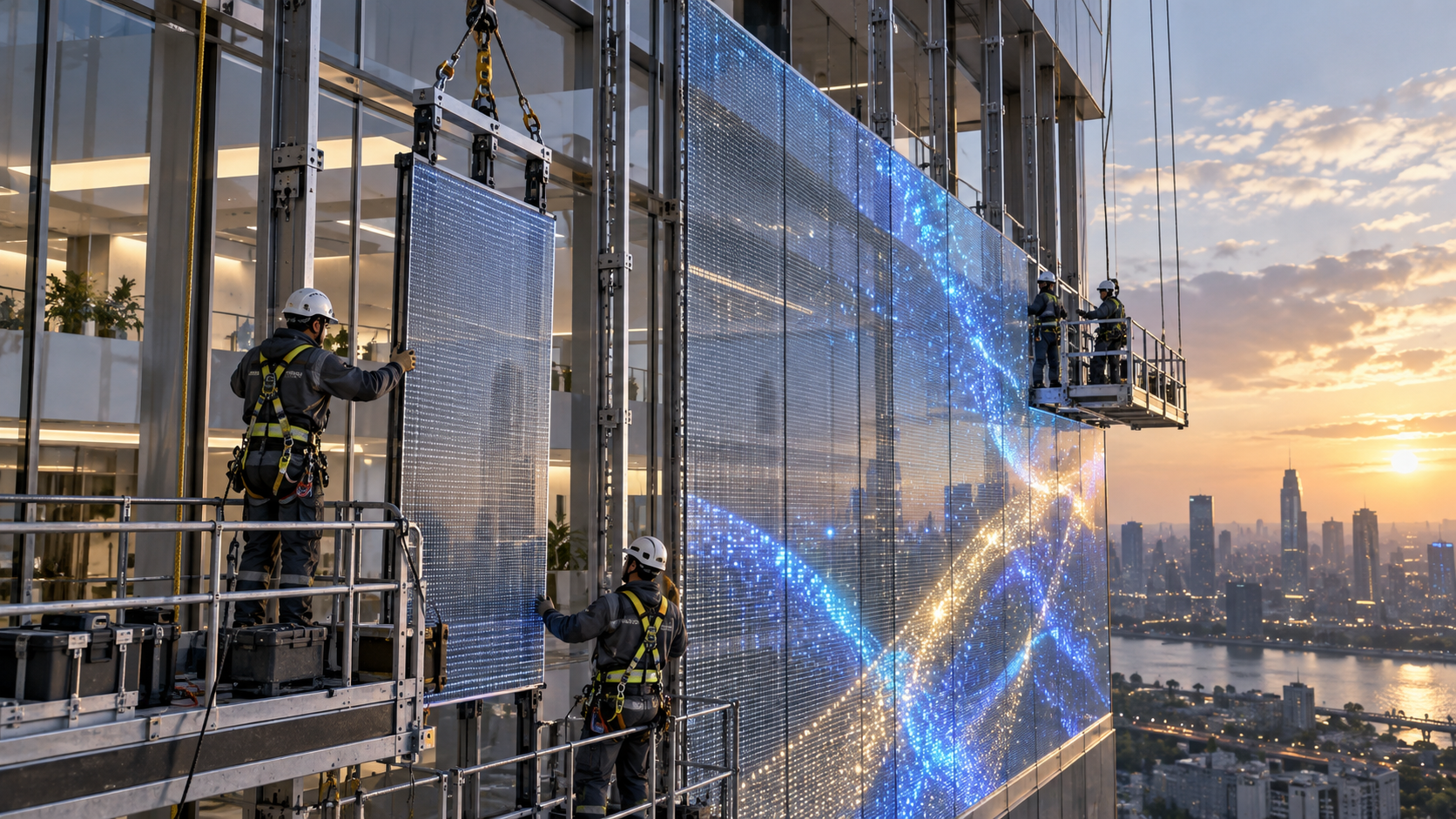 3D Рендер — монтаж кабинетов LED-экрана