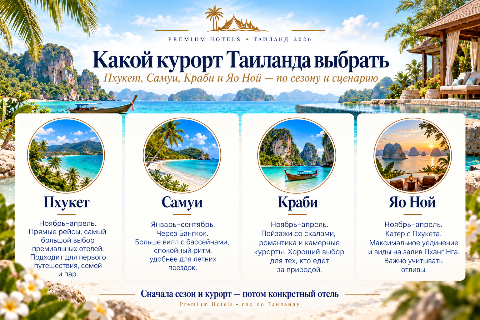 Какой курорт Таиланда выбрать: Пхукет, Самуи, Краби или Яо-Ной