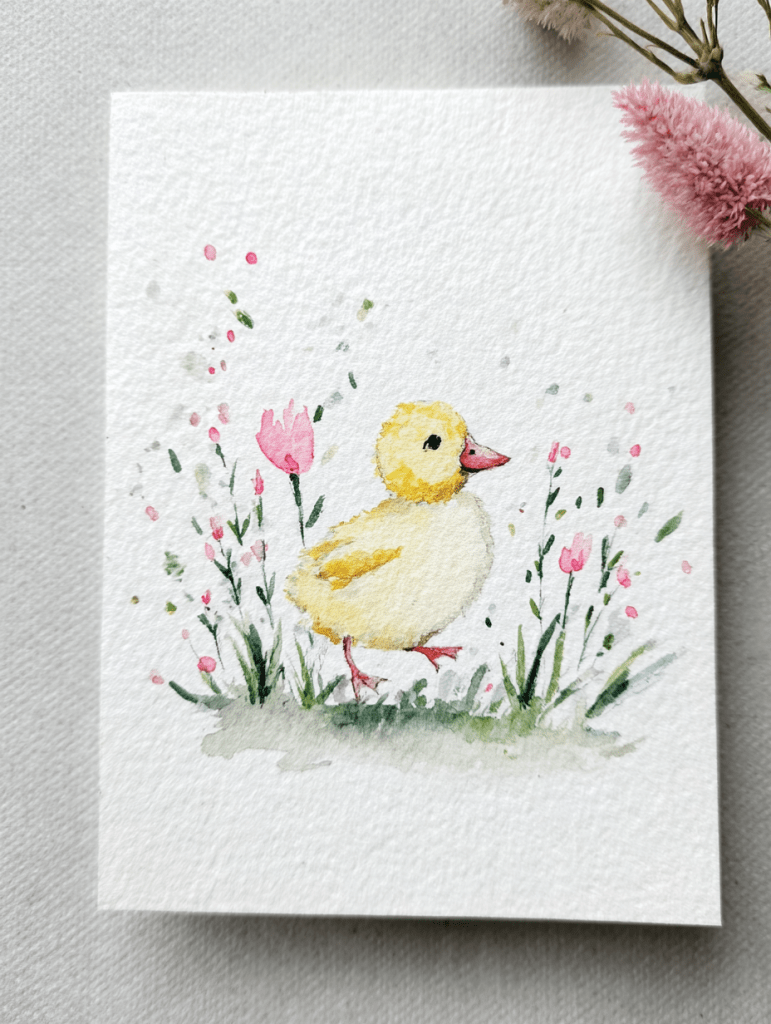 10 простых идей для весенней акварельной живописи для начинающих 9