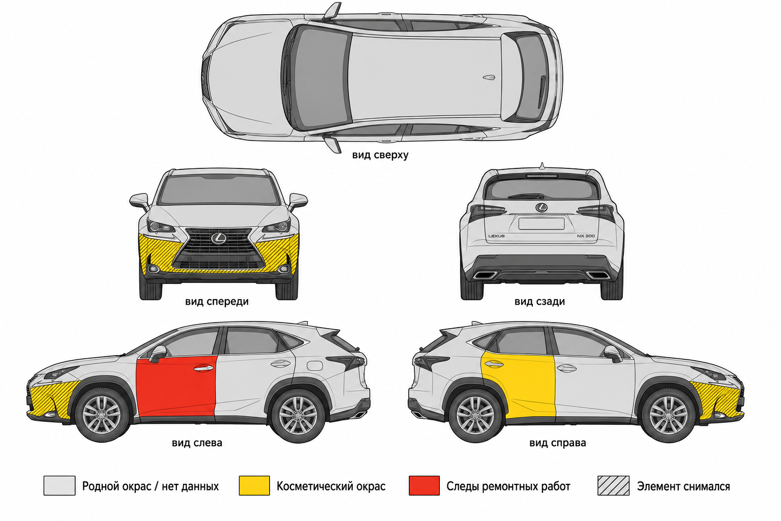 Карта ЛКП Lexus NX