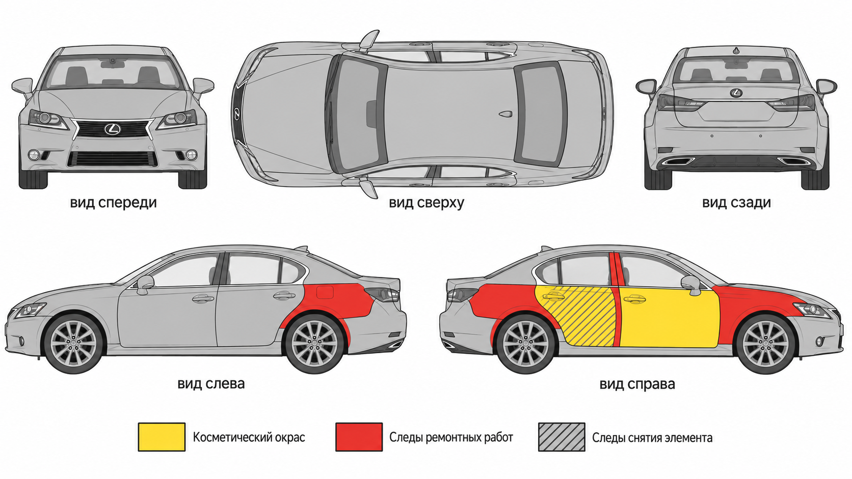 Карта ЛКП Lexus GS