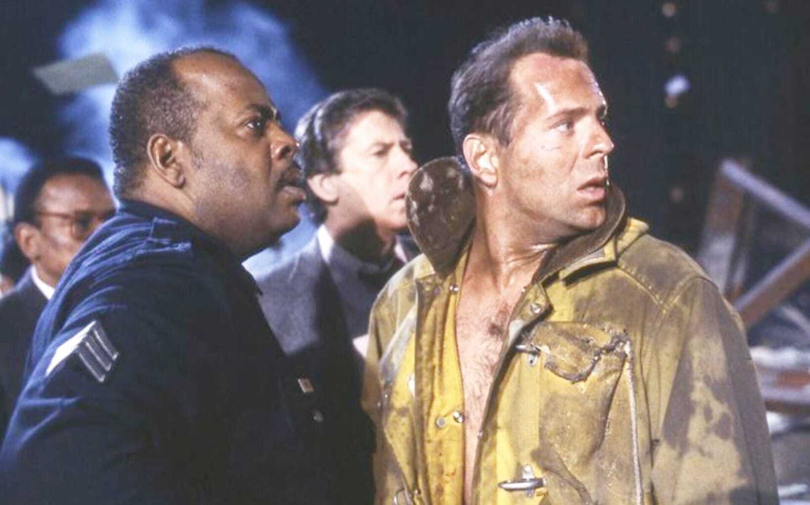 Die Hard: John McClane and Al Powell look at something concerning right of the frame.