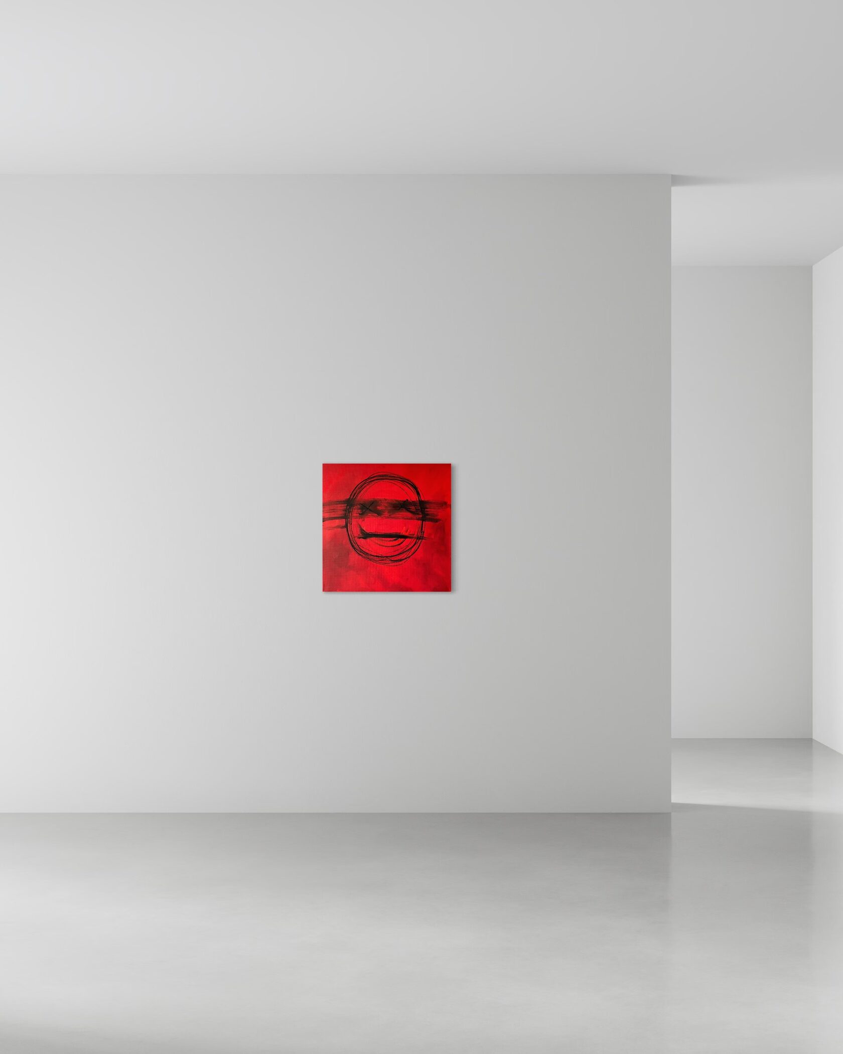 Абстрактная красная картина с экспрессивным лицом, современное искусство Тбилиси, купить картину, abstrakti xelovneba sakartvelo