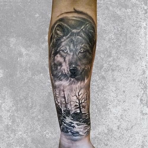 татуировка волк, сделать тату в Перми