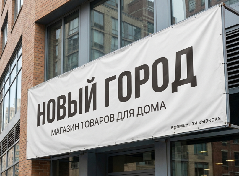 Баннер на фасаде здания