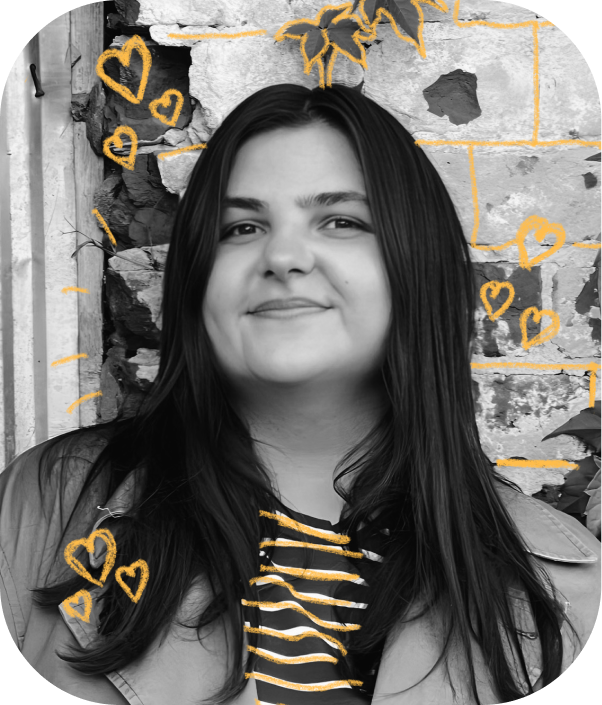 преподаватель учитель английский язык девушка с нарисованными желтыми элементами