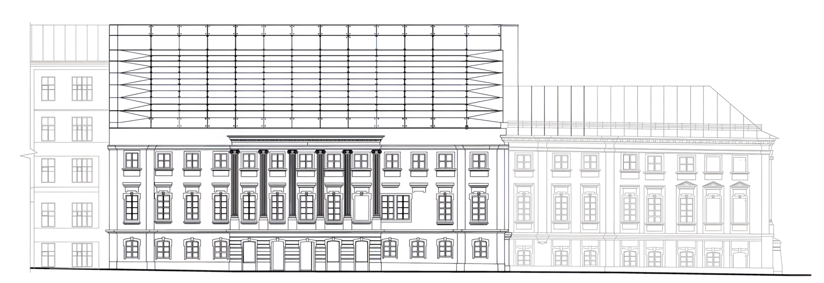 Фасады по Брюсову переулку