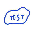 рукописная иконка тестирование нарисованная синим карандашом