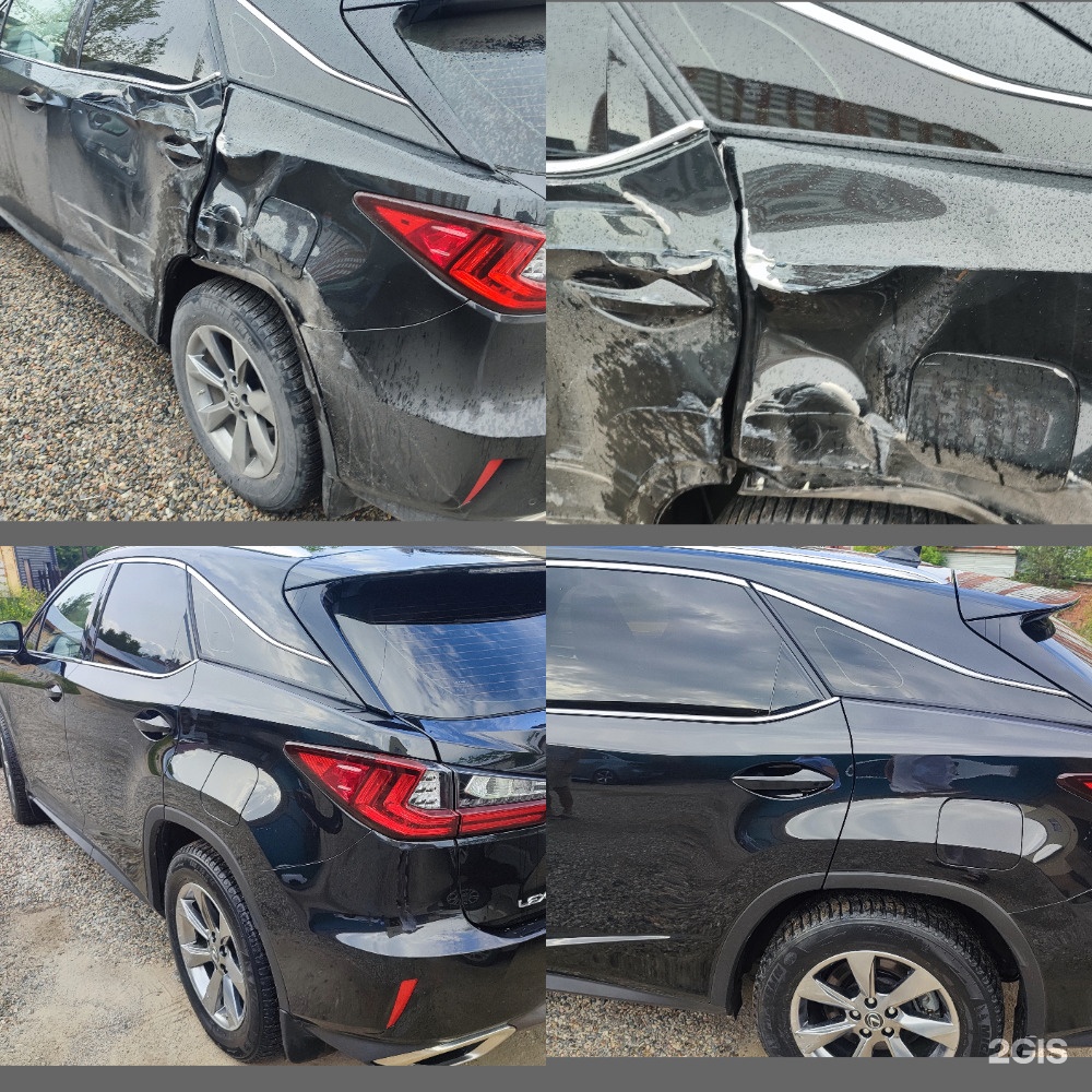 Lexus RX: ремонт и покраска заднего крыла, фото до и после