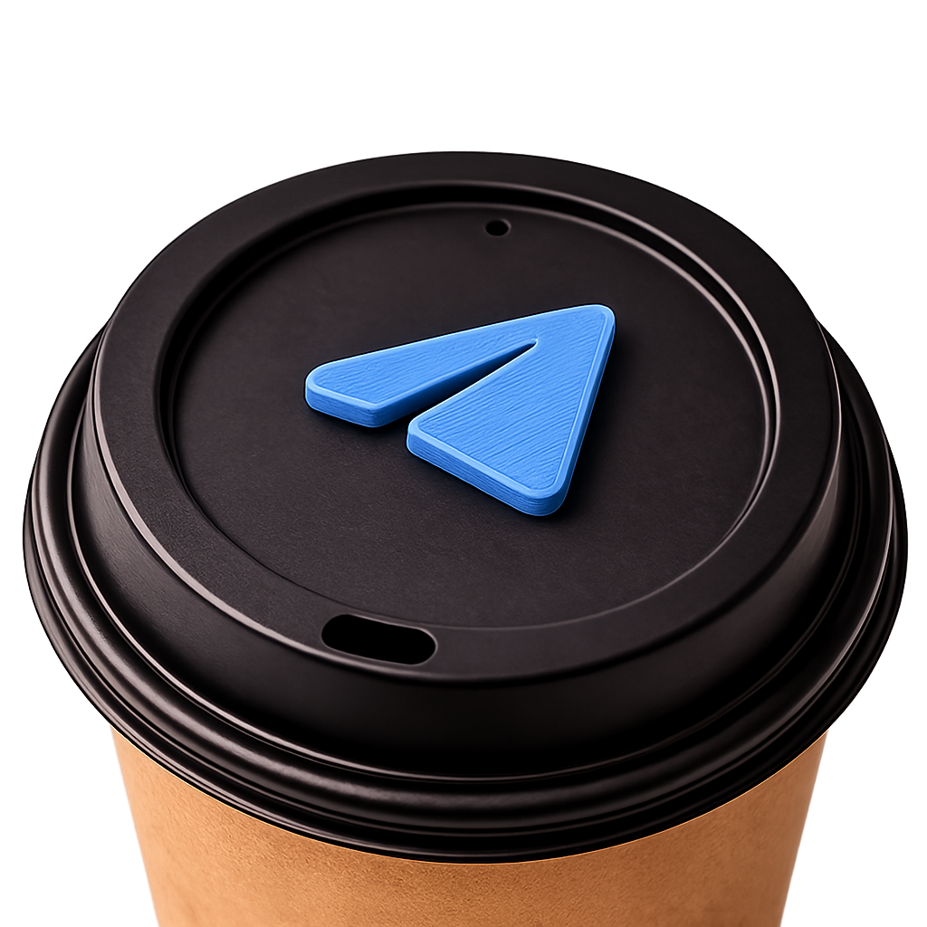 Telegram — фигурка на крышке
