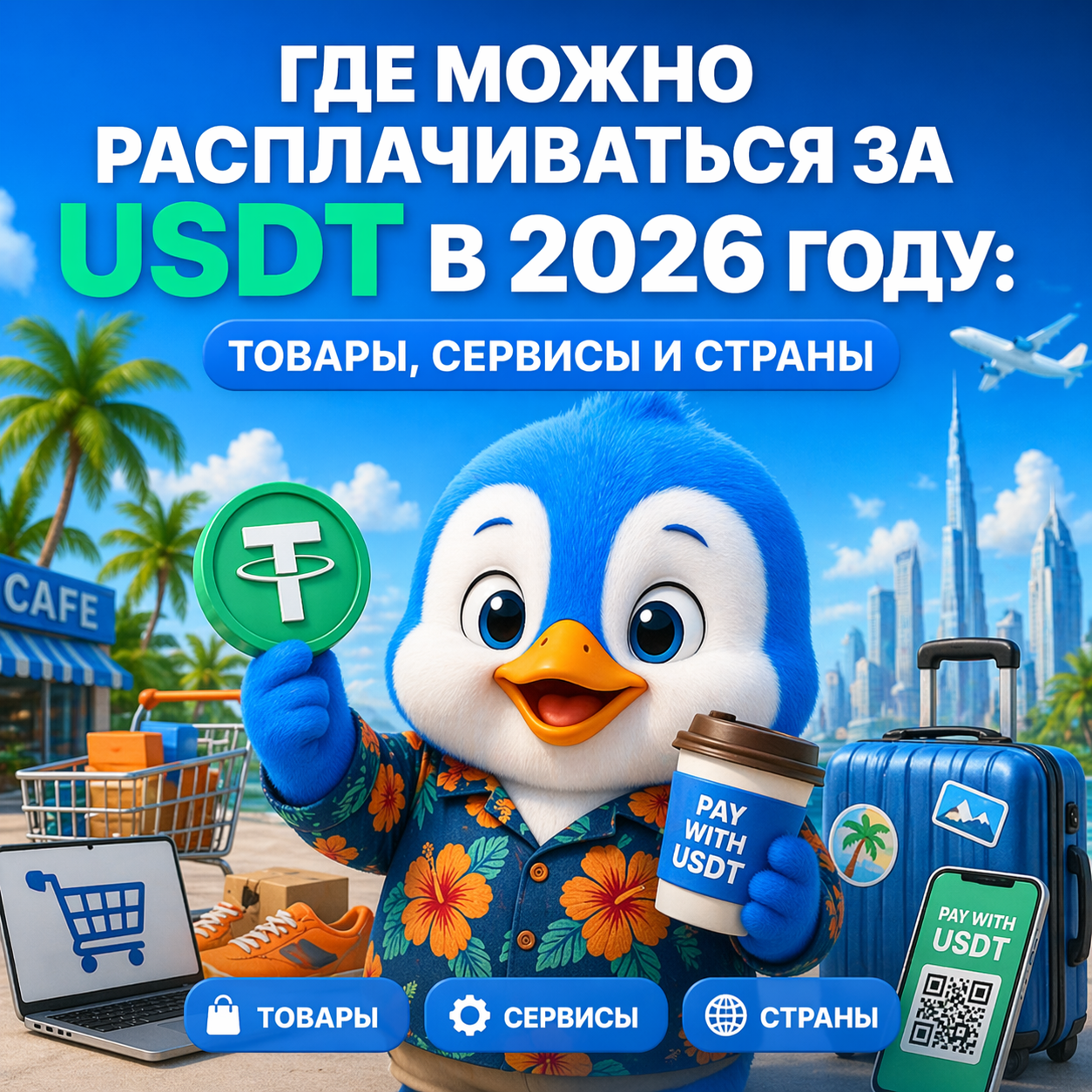 Где принимают USDT: страны, бренды, онлайн-сервисы и способы оплаты криптовалютой от Tether в 2026 году.