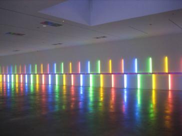 Site-specific installation by Dan Flavin, 1996, Menil Collection