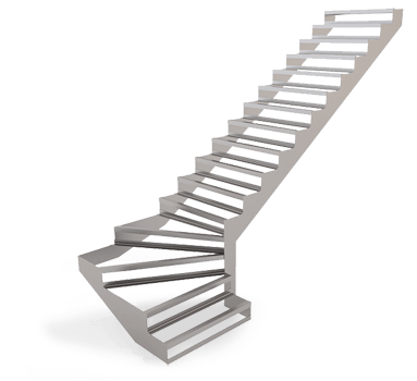 Металлический каркас для деревянной лестницы 