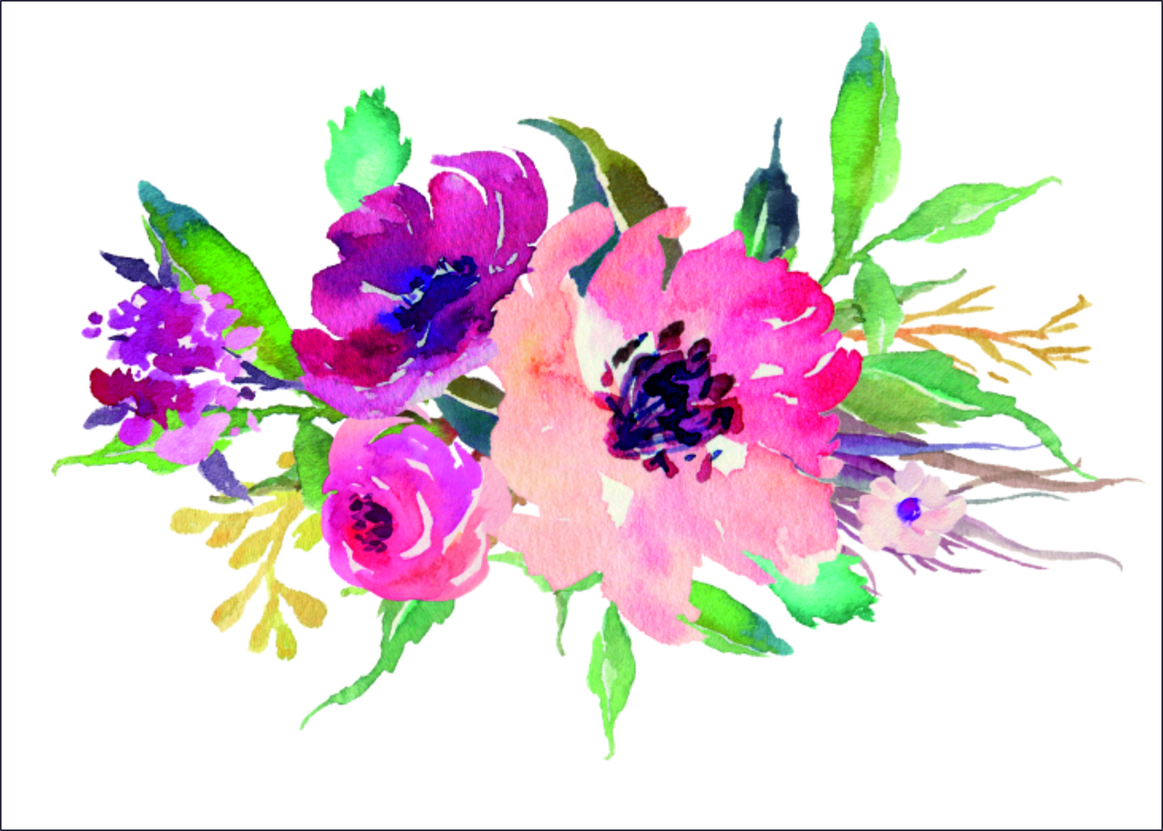 Цветочная композиция акварель