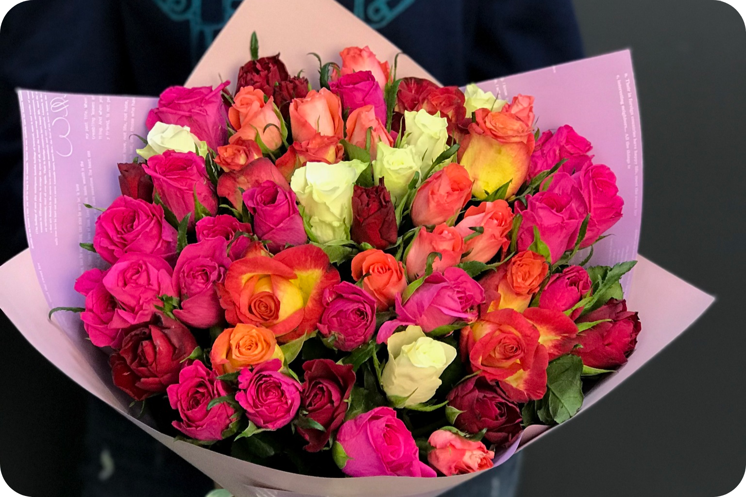 Доставка: 101 Кенийская роза -яркий микс. Роза Кения - коралловый, роза кения - 