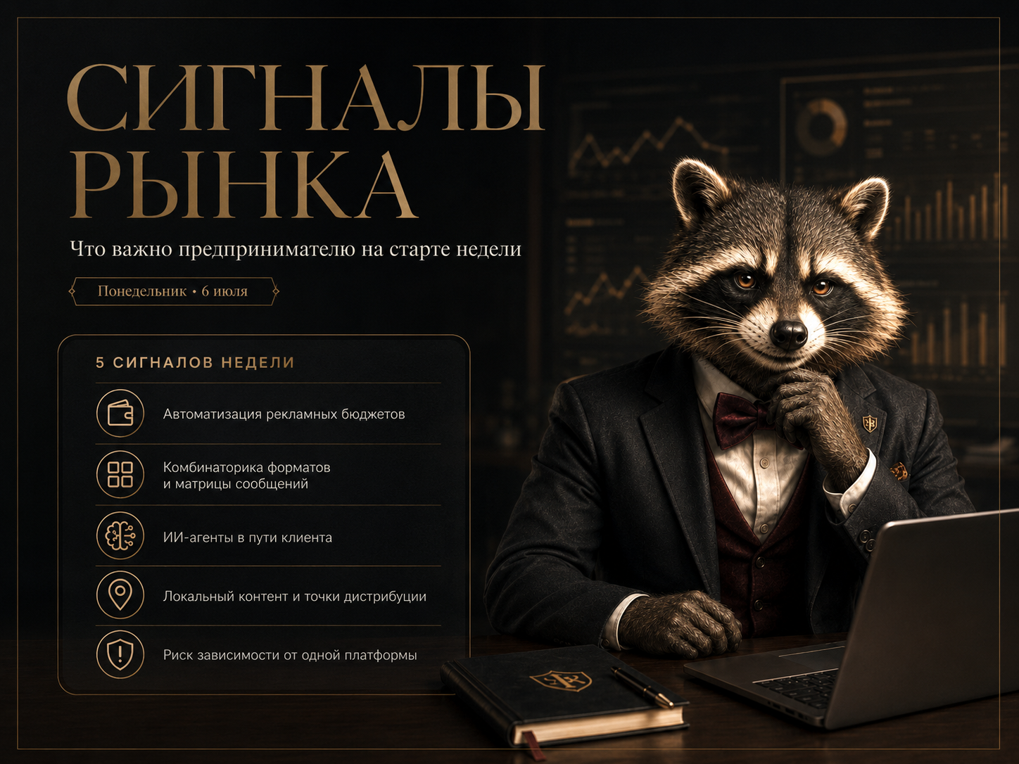 Иллюстрация к рубрике агентства Бизнес-Класс Сигналы рынка для предпринимателей объясняющей важность адаптации бизнеса к цифровой реальности 2026 года