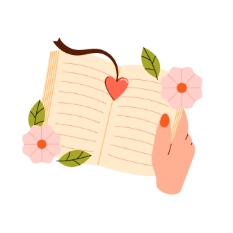 Открытая книга в руках,иллюстрация